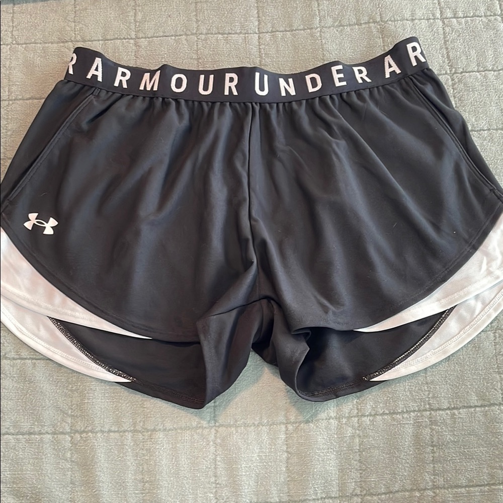 2 for $15 Under Armour Women's Black and White Athletic Shorts